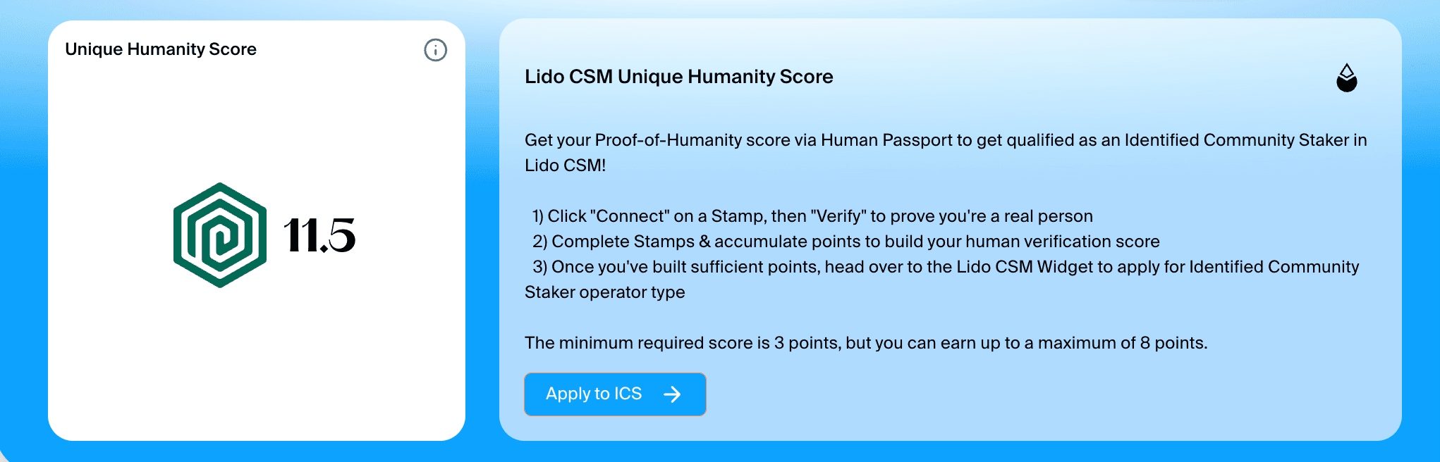Lido Passport dashboard